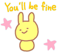 A Japanese rabbit reacting in English sticker #3047321