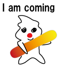 POKKUN go snowboarding in ski by English sticker #3047569