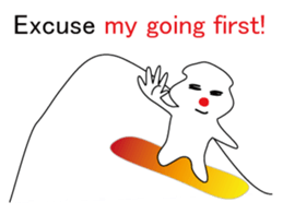 POKKUN go snowboarding in ski by English sticker #3047573