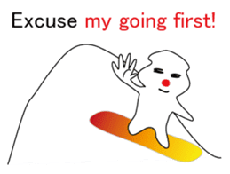 POKKUN go snowboarding in ski by English sticker #3047573