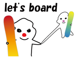 POKKUN go snowboarding in ski by English sticker #3047574