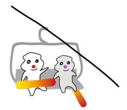 POKKUN go snowboarding in ski by English sticker #3047579