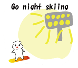 POKKUN go snowboarding in ski by English sticker #3047583