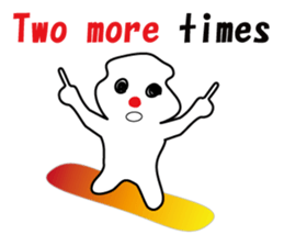 POKKUN go snowboarding in ski by English sticker #3047588