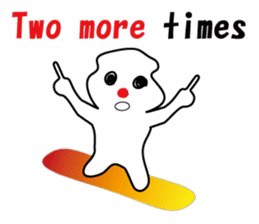 POKKUN go snowboarding in ski by English sticker #3047588