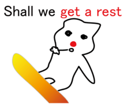 POKKUN go snowboarding in ski by English sticker #3047593