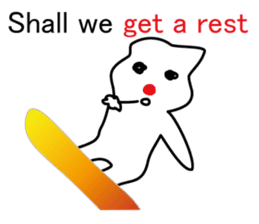 POKKUN go snowboarding in ski by English sticker #3047593