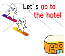 POKKUN go snowboarding in ski by English sticker #3047600