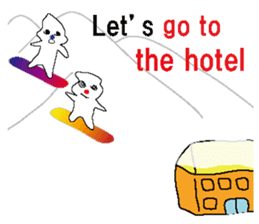POKKUN go snowboarding in ski by English sticker #3047600