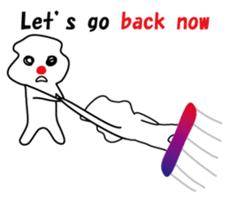 POKKUN go snowboarding in ski by English sticker #3047601