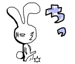 Black and white rabbit sticker #3047883