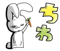 Black and white rabbit sticker #3047890
