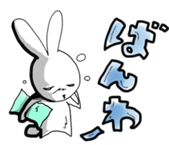 Black and white rabbit sticker #3047892