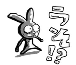 Black and white rabbit sticker #3047894