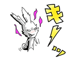 Black and white rabbit sticker #3047900