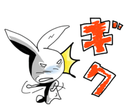 Black and white rabbit sticker #3047902