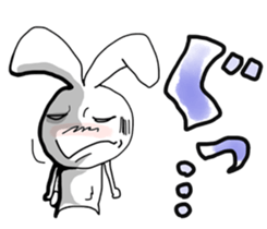 Black and white rabbit sticker #3047903