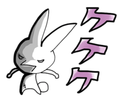 Black and white rabbit sticker #3047905