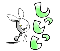 Black and white rabbit sticker #3047906