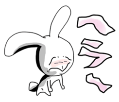 Black and white rabbit sticker #3047917