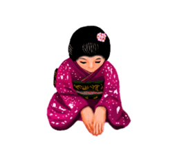 Kimono beautiful woman sticker #3048125