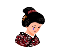 Kimono beautiful woman sticker #3048126