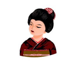 Kimono beautiful woman sticker #3048127