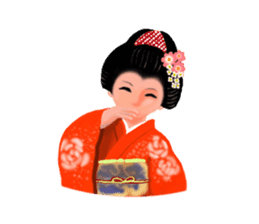 Kimono beautiful woman sticker #3048129
