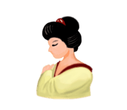 Kimono beautiful woman sticker #3048130