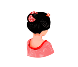 Kimono beautiful woman sticker #3048132