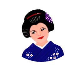 Kimono beautiful woman sticker #3048133
