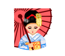 Kimono beautiful woman sticker #3048134