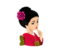 Kimono beautiful woman sticker #3048135