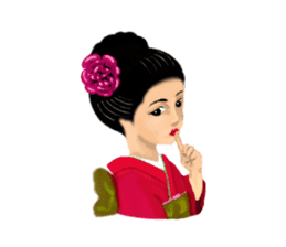 Kimono beautiful woman sticker #3048135