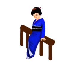 Kimono beautiful woman sticker #3048138