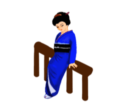 Kimono beautiful woman sticker #3048138