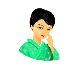 Kimono beautiful woman sticker #3048140