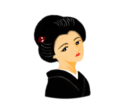 Kimono beautiful woman sticker #3048142