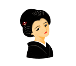 Kimono beautiful woman sticker #3048142
