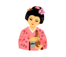 Kimono beautiful woman sticker #3048143