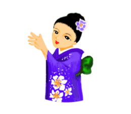 Kimono beautiful woman sticker #3048144