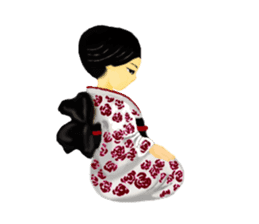Kimono beautiful woman sticker #3048145