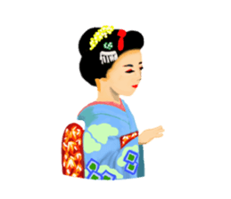 Kimono beautiful woman sticker #3048146