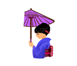 Kimono beautiful woman sticker #3048147