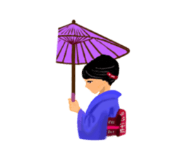 Kimono beautiful woman sticker #3048147