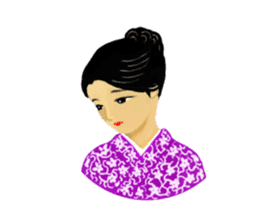 Kimono beautiful woman sticker #3048149