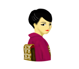 Kimono beautiful woman sticker #3048151