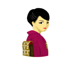 Kimono beautiful woman sticker #3048151