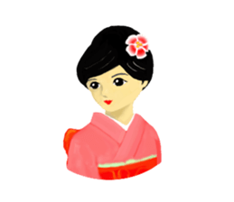 Kimono beautiful woman sticker #3048154