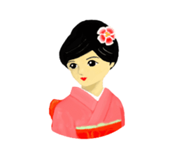 Kimono beautiful woman sticker #3048154